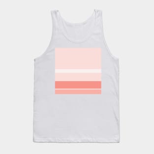 A singular assortment of Very Light Pink, Light Pink, Pale Salmon and Vivid Tangerine stripes. Tank Top